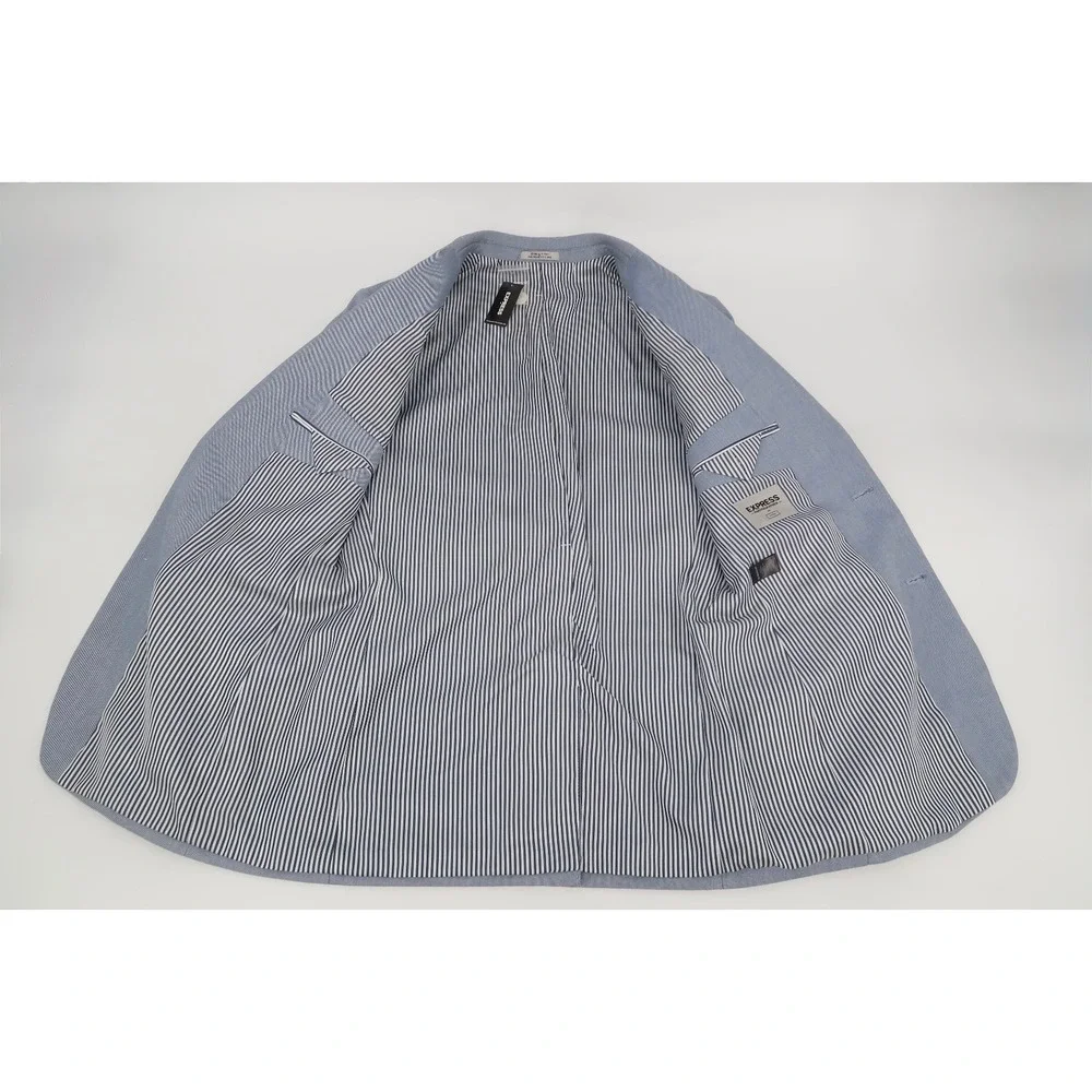 Express Blazer Mens 36R Blue Nailhead Photographer Fitted Suit Jacket NEW‎